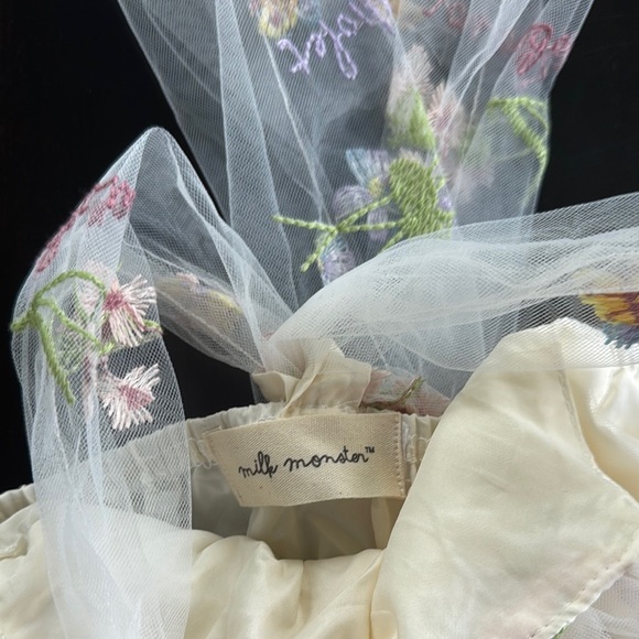 Floral Embroidered Dress - Cream and Multicolor - Picture 2 of 7